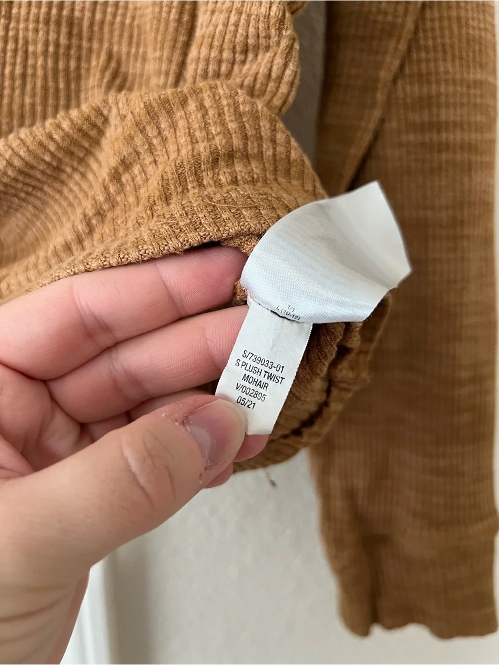 Old Navy Girls L 10-12 Brown Ribbed Plush Twist Front Cropped Hoodie